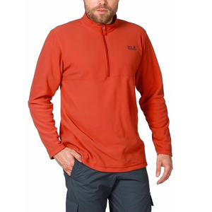 Jack Wolfskin Orange‎ Fleece 3/4 Zip Pullover Sweater
